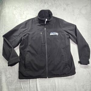 Seattle Seahawks NFL Polyester Men’s XL Jacket Full Zip Fleece Lined Black